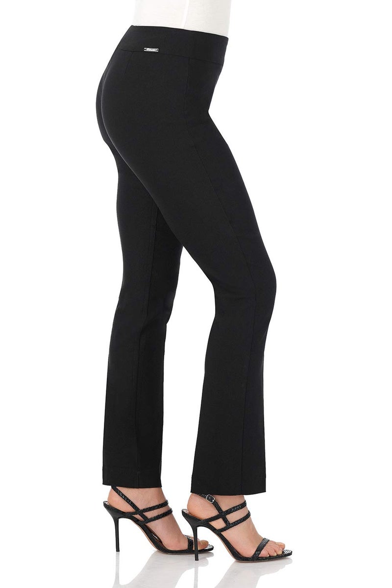 Rekucci Women's Ease Into Comfort Stretchy Straight Leg Office Pant with Tummy Control (14 Tall, Black) - Image 2